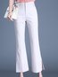 Ankle Length Office Pockets Cotton Plain Pants (Style V102233)