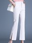 Ankle Length Office Pockets Cotton Plain Pants (Style V102233)