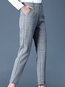 Ankle Length Office Pattern Polyester Plaid Pants (Style V102237)