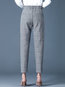 Ankle Length Office Pattern Polyester Plaid Pants (Style V102237)