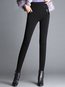 Ankle Length Elegant Pockets Polyester Plain Leggings (Style V102239)