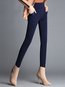 Ankle Length Elegant Pockets Polyester Plain Leggings (Style V102239)