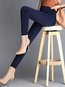 Ankle Length Elegant Pockets Polyester Plain Leggings (Style V102239)