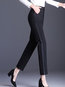 Ankle Length Slim Office Button Plain Pants (Style V102241)