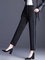 Ankle Length Slim Office Button Plain Pants (Style V102241)