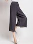 Loose Elegant Ruffle Polyester Plain Pants (Style V102242)