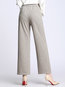 Ankle Length Loose Office Pockets Plain Pants (Style V102244)