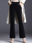 Slim Elegant Pockets Polyester Plain Pants (Style V102245)