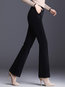 Slim Elegant Pockets Polyester Plain Pants (Style V102245)