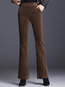 Slim Elegant Pockets Polyester Plain Pants (Style V102245)