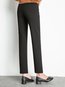 Ankle Length Slim Office Button Cotton Pants (Style V102247)