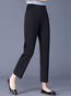 Ankle Length Slim Pockets Polyester Plain Pants (Style V102248)