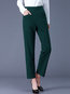 Ankle Length Slim Pockets Polyester Plain Pants (Style V102248)