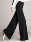 Loose Office Button Polyester Plain Pants (Style V102250)