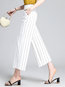 Loose Office Pattern Cotton Striped Pants (Style V102251)