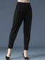 Ankle Length Loose Elegant Polyester Plain Pants (Style V102255)