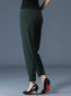 Ankle Length Loose Elegant Polyester Plain Pants (Style V102255)
