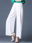 Loose Elegant Button Polyester Plain Pants (Style V102256)
