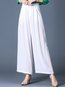 Loose Elegant Button Polyester Plain Pants (Style V102256)