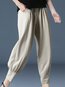 Ankle Length Elegant Ruffle Polyester Plain Pants (Style V102259)