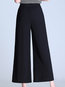 Loose Elegant Belt Polyester Plain Pants (Style V102261)