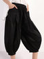 Mid-Calf Loose Elegant Pockets Plain Pants (Style V102264)