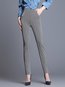 Ankle Length Skinny Elegant Pockets Cotton Pants (Style V102268)