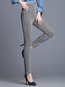 Ankle Length Skinny Elegant Pockets Cotton Pants (Style V102268)
