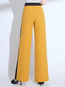 Ankle Length Loose Pockets Polyester Plain Pants (Style V102270)