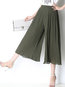 Mid-Calf Elegant Ruffle Polyester Plain Pants (Style V102271)