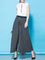 Ankle Length Loose Elegant Polyester Striped Pants (Style V102276)