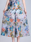 Mid-Calf Loose Slow Life Pattern Floral Pants (Style V102279)