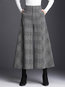 Ankle Length Loose Pockets Polyester Plaid Pants (Style V102291)