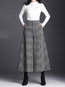 Ankle Length Loose Pockets Polyester Plaid Pants (Style V102291)