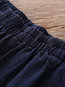 Loose Slow Life Pockets Linen Plain Pants (Style V102308)
