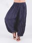 Maxi Loose Slow Life Cotton Plain Pants (Style V102309)