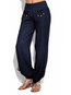 Loose Slow Life Strappy Polyester Plain Pants (Style V102312)