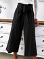 Maxi Loose Elegant Belt Polyester Pants (Style V102317)