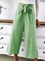 Maxi Loose Elegant Belt Polyester Pants (Style V102317)