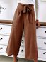 Maxi Loose Elegant Belt Polyester Pants (Style V102317)