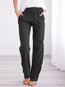 Maxi Slim Strappy Cotton Blends Plain Pants (Style V102319)