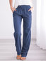 Maxi Slim Strappy Cotton Blends Plain Pants (Style V102319)