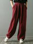 Maxi Elegant Pockets Cotton Plain Pants (Style V102320)