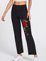 Maxi Slim Slow Life Polyester Plain Pants (Style V102324)