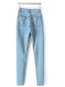 Ankle Length Pencil Fashion Button Denim Jeans (Style V102334)
