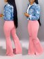 Maxi Slim Elegant Denim Plain Jeans (Style V102336)