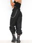 Ankle Length Loose Fashion Pockets Polyester Pants (Style V102341)