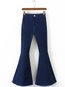 Skinny Elegant Button Denim Plain Pants (Style V102342)