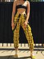 Ankle Length Loose Fashion Polyester Plaid Pants (Style V102344)