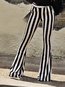 Skinny Elegant Pattern Polyester Striped Leggings (Style V102354)